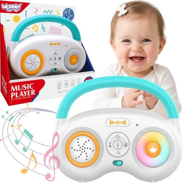 Edukacinis muzikos grotuvas su šviesomis ir įrašymo funkcija