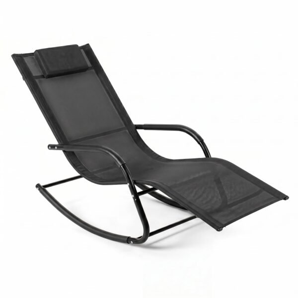 Erdvus ergonomiškas supamas gultas su nuimama pagalve (Juoda)