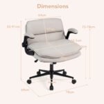 Ergonominė biuro kėdė su reguliuojamu aukščiu ir atlenkiamais porankiais (Smėlio) – Paveikslėlis 2