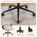 Ergonominė biuro kėdė su reguliuojamu aukščiu ir atlenkiamais porankiais (Smėlio) – Paveikslėlis 3