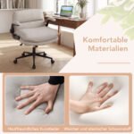 Ergonominė biuro kėdė su reguliuojamu aukščiu ir atlenkiamais porankiais (Smėlio) – Paveikslėlis 4
