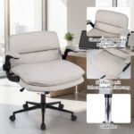 Ergonominė biuro kėdė su reguliuojamu aukščiu ir atlenkiamais porankiais (Smėlio) – Paveikslėlis 5