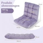 Ergonomiškas grindų krėslas su reguliuojamu atlošu ir didelio tankio užpildu (Violetinė) – Paveikslėlis 2