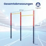 Gimnastikos juosta dviguba reguliuojamo aukščio iki 220 kg (Raudona) – Paveikslėlis 2