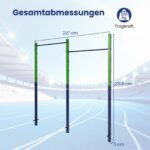 Gimnastikos turniko sistema reguliuojamo aukščio cinkuoto plieno iki 220 kg (Mėlyna) – Paveikslėlis 2