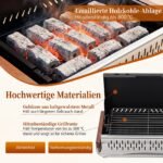 Grilis anglinis nešiojamas sulankstomas su reguliuojamu grotelių aukščiu (Juoda) – Paveikslėlis 4