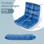 Grindų krėslas sulankstomas reguliuojamas (Mėlyna) – Paveikslėlis 2