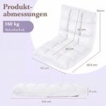 Grindų krėslas sulankstomas su reguliuojamu atlošu (Balta) – Paveikslėlis 2