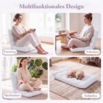 Grindų krėslas sulankstomas su reguliuojamu atlošu (Balta) – Paveikslėlis 3