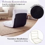 Grindų krėslas sulankstomas su reguliuojamu atlošu (Balta) – Paveikslėlis 4