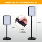 Informacinis stendas A4 pasukamas dviem kryptimis ir reguliuojamo aukščio (Juoda) – Paveikslėlis 5