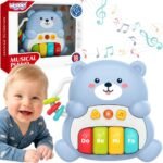 Interaktyvus muzikinis pianinas lokiukas su šviesomis ir melodijomis