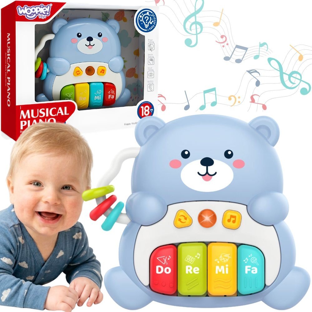 Interaktyvus muzikinis pianinas lokiukas su šviesomis ir melodijomis Interaktyvus muzikinis pianinas lokiukas su šviesomis ir melodijomis