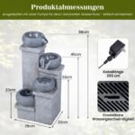 Kaskadinis fontanas su LED apšvietimu ir natūralaus akmens imitacija (Pilka)