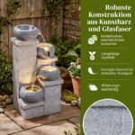 Kaskadinis fontanas su LED apšvietimu ir natūralaus akmens imitacija (Pilka)