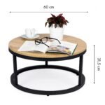 Kavos staliukas industrinio stiliaus, 60 cm skersmens, metalo konstrukcijos – Paveikslėlis 5
