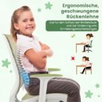 Kėdė rašomojo stalo vaikiška ergonominė aukščio reguliuojama (Žalia) – Paveikslėlis 3