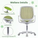 Kėdė rašomojo stalo vaikiška ergonominė aukščio reguliuojama (Žalia) – Paveikslėlis 5