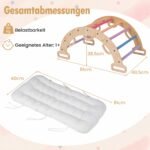 Laipiojimo lankas Montessori medinis su supynėmis ir minkšta pagalvėle (Įvairiaspalvė) – Paveikslėlis 2