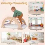 Laipiojimo lankas Montessori medinis su supynėmis ir minkšta pagalvėle (Įvairiaspalvė) – Paveikslėlis 3