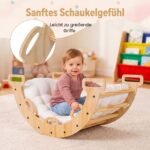 Laipiojimo lankas vaikams Montessori su minkšta pagalvėle ir supynėmis (Natūrali) – Paveikslėlis 2