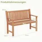 Lauko suoliukas dvivietis eglės medžio su ergonomine atrama nugarai (Natūrali)