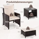 Lauko baldų komplektas universalus 5 dalių poliratano (Smėlio) – Paveikslėlis 2