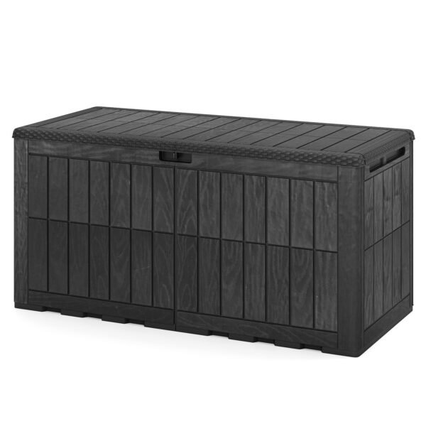 Lauko daiktadėžė su sėdėjimo funkcija 455 l erdvi (Juoda)