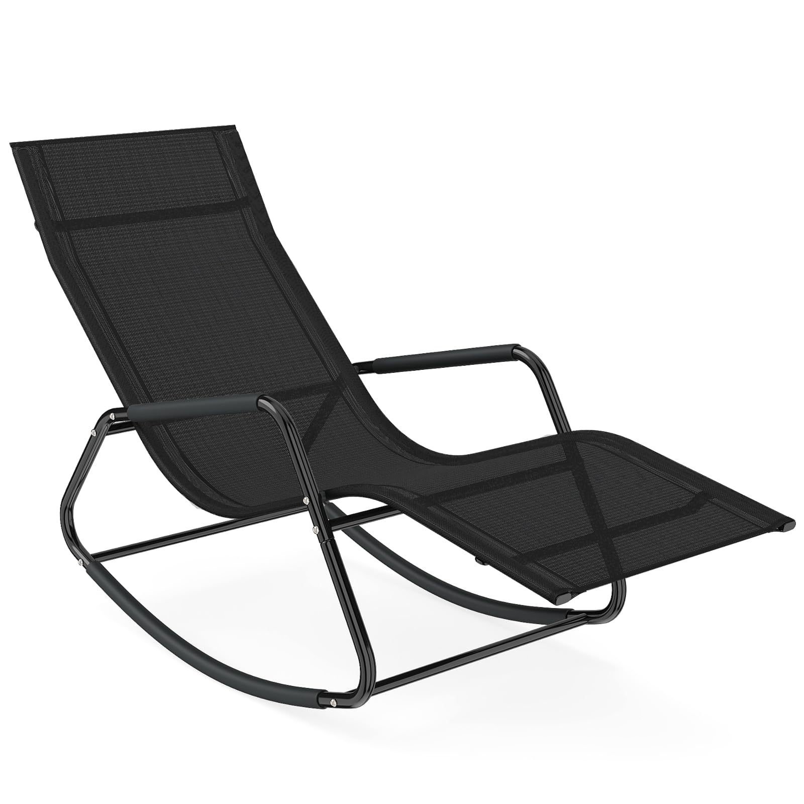 Lauko gultas ergonomiškas su supimo funkcija (Juoda)