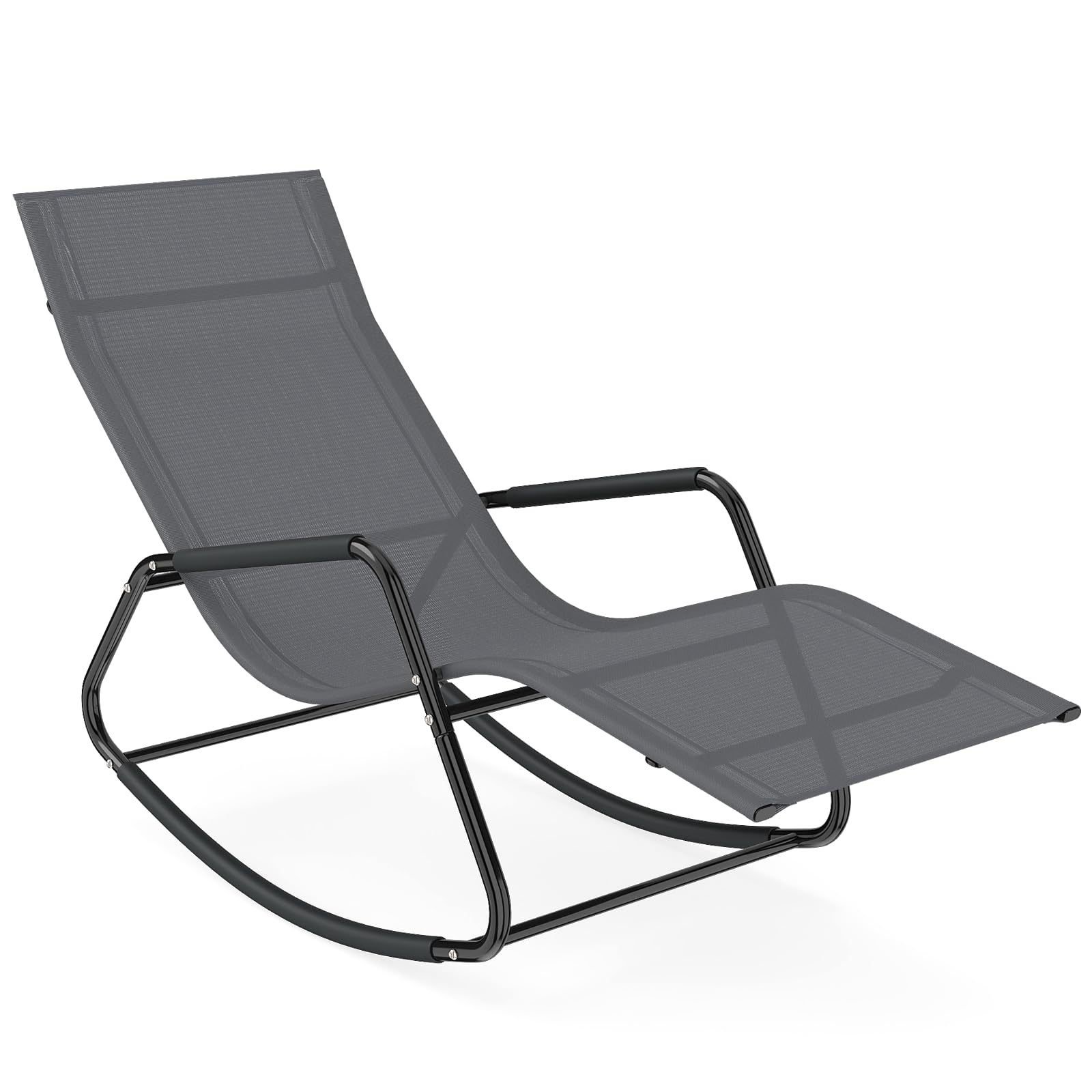 Lauko supamasis ergonomiškas krėslas-gultas su orui laidžiu audiniu (Pilka)