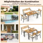 Lauko valgomojo baldų komplektas kompaktiškas 4 dalių iš akacijos medienos (Natūrali + Balta)