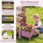Lauko žaidimų virtuvėlė medinė su vandens funkcija (Violetinė) – Paveikslėlis 4