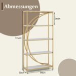 Lentyna 5 aukštų geometrinė pusmėnulio formos su metaliniu rėmu (Natūrali)