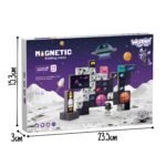 Magnetinės konstravimo kaladėlės kosmoso tema 74 elementai