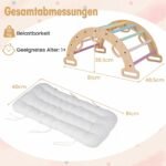 Medinė daugiafunkcinė laipiojimo arka su minkšta pagalve vaikams (Pastelinių spalvų) – Paveikslėlis 2