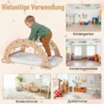 Medinė daugiafunkcinė laipiojimo arka su minkšta pagalve vaikams (Pastelinių spalvų) – Paveikslėlis 3