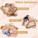 Medinė daugiafunkcinė laipiojimo arka su minkšta pagalve vaikams (Pastelinių spalvų) – Paveikslėlis 4
