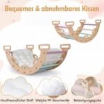 Medinė daugiafunkcinė laipiojimo arka su minkšta pagalve vaikams (Pastelinių spalvų) – Paveikslėlis 5