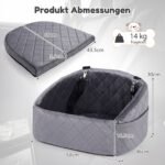 Minkšta automobilinė sėdynė šunims su saugos diržais (Pilka) – Paveikslėlis 2