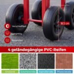 Mobilus sodo krėslas su reguliuojamu aukščiu ir pasukama sėdyne (Raudona)