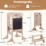 Mokymosi bokštelis Montessori sulankstomas 3-in-1 su apsauga nuo apvirtimo (Natūrali) – Paveikslėlis 6
