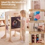 Mokymosi bokštelis Montessori sulankstomas 3-in-1 su apsauga nuo apvirtimo (Natūrali) – Paveikslėlis 4