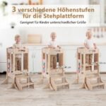 Mokymosi bokštelis Montessori sulankstomas 3-in-1 su apsauga nuo apvirtimo (Natūrali) – Paveikslėlis 5