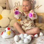 Montessori edukacinė višta-rūšiuoklė formoms pažinti