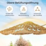 Pakabinamas saulės skėtis su dirbtiniu šiaudiniu stogu (Natūrali) – Paveikslėlis 4