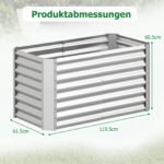 Pakeliamas gėlynas iš cinkuoto metalo su atviru dugnu (Sidabrinė) – Paveikslėlis 2