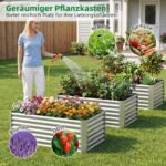 Pakeliamas gėlynas iš cinkuoto metalo su atviru dugnu (Sidabrinė) – Paveikslėlis 3