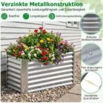 Pakeliamas gėlynas iš cinkuoto metalo su atviru dugnu (Sidabrinė) – Paveikslėlis 4