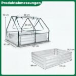 Pakelta cinkuoto metalo lysvė su mini šiltnamiu (Sidabrinė) – Paveikslėlis 2