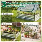 Pakelta cinkuoto metalo lysvė su mini šiltnamiu (Sidabrinė) – Paveikslėlis 3